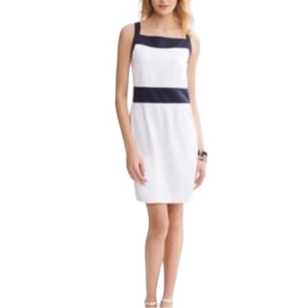Banana Republic White with Blue Accent Dress Size 0P